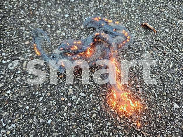 ... afire?